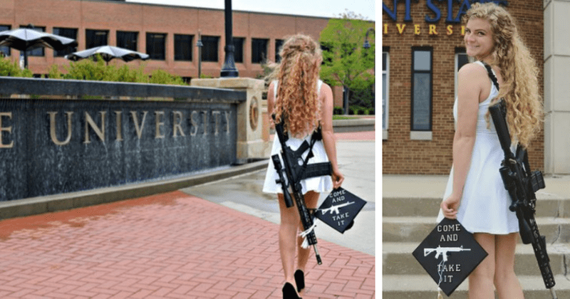 Kaitlin Bennett’s iconic graduation photo with AR-10 rifle removed by Instagram after Lil Nas X Twitter feud