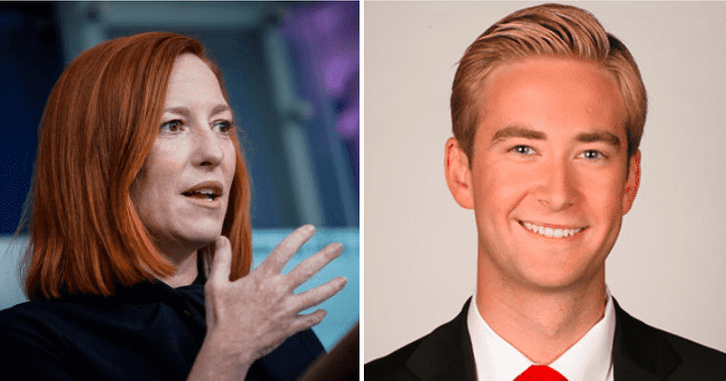 Jen Psaki slams Fox's Peter Doocy over clip of kids thrown over border wall, Internet tells her 'stop that smirk'