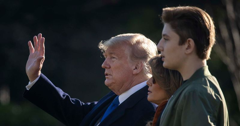 Trump, Melania and Barron seen together for first time since leaving White House, receive standing ovation