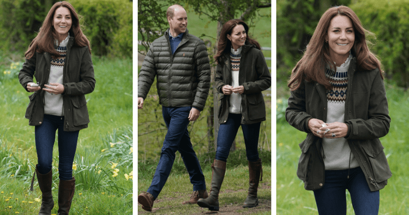 Kate Middleton looks gorgeous in Penelope Chilvers boots and skinny jeans for farm visit with Prince William
