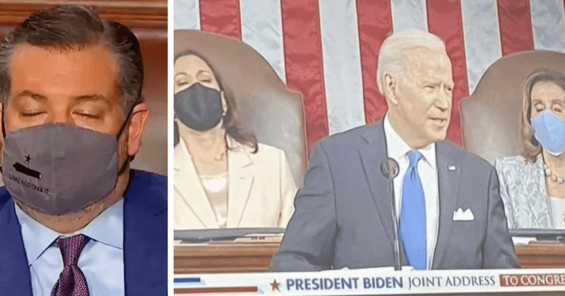 #BoringButRadical: Ted Cruz tries to prove Kamala Harris, Nancy Pelosi were sleeping during Joe Biden's address