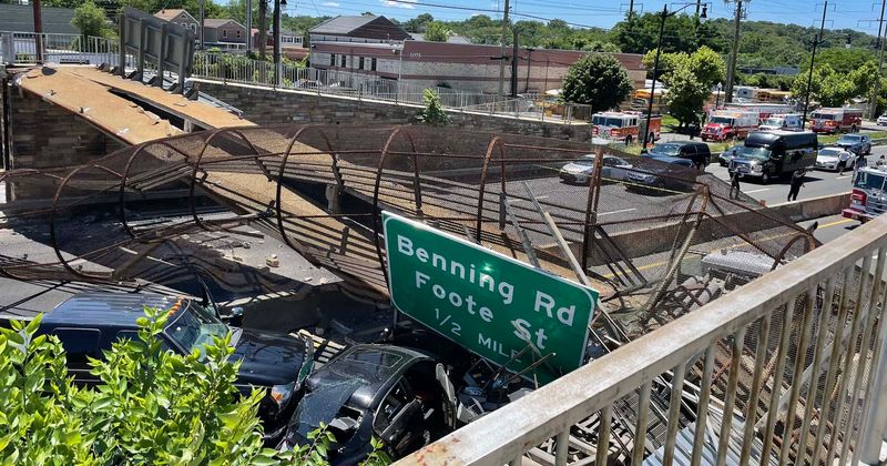 What caused Washington DC pedestrian bridge collapse? 6 injured as traffic comes to a halt
