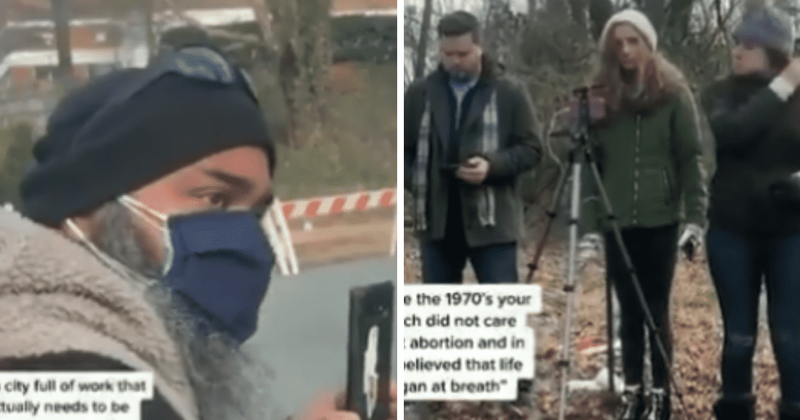 Man gives history lessons to pro-lifers protesting outside abortion clinic in viral video