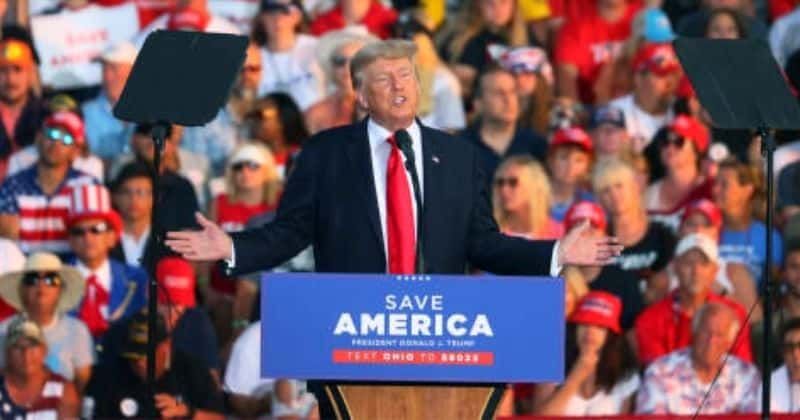 Donald Trump kicks off Ohio rally striking fear of Covid-19 Delta variant spread