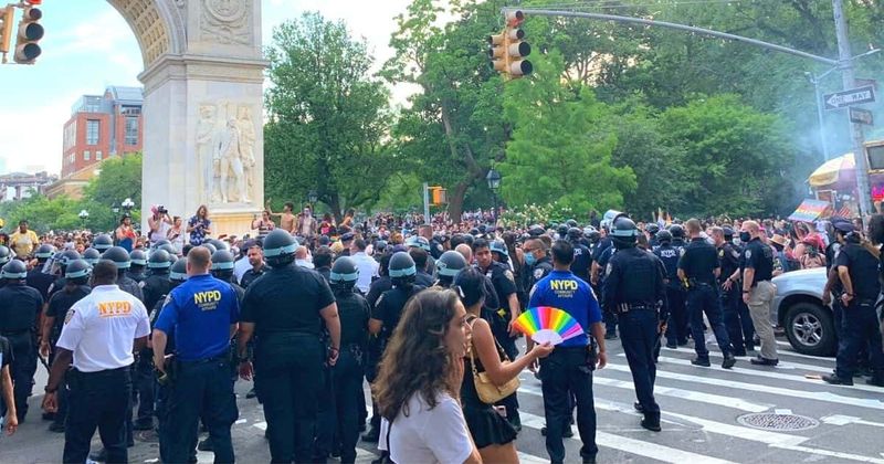 NYPD slammed over clash with pride-goers at Washington Square Park: 'Abolish police'