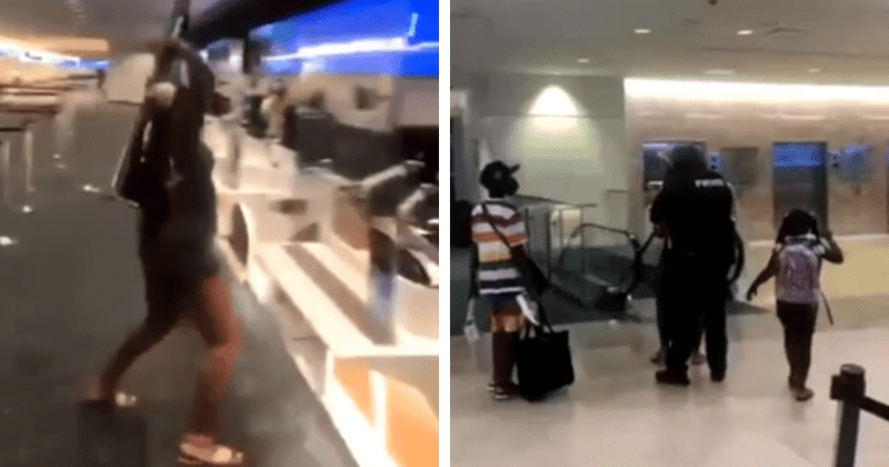 Woman swings pole at Frontier Airlines staffers in video after they tell her she’s on 'no-fly' list