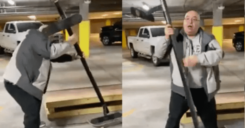 'Male Karen' attacks kids with rail for skating in parking garage in shocking video