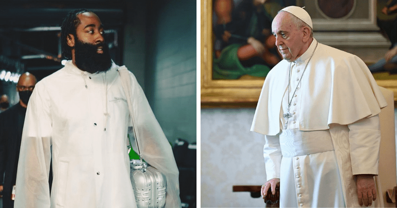 James Harden trolled for his outfit choice in Paris: 'Give Pope his shirt back'
