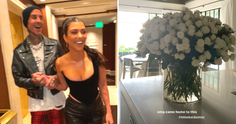 Did Kourtney Kardashian secretly marry Travis Barker? Khloe's rose bouquet sparks rumors