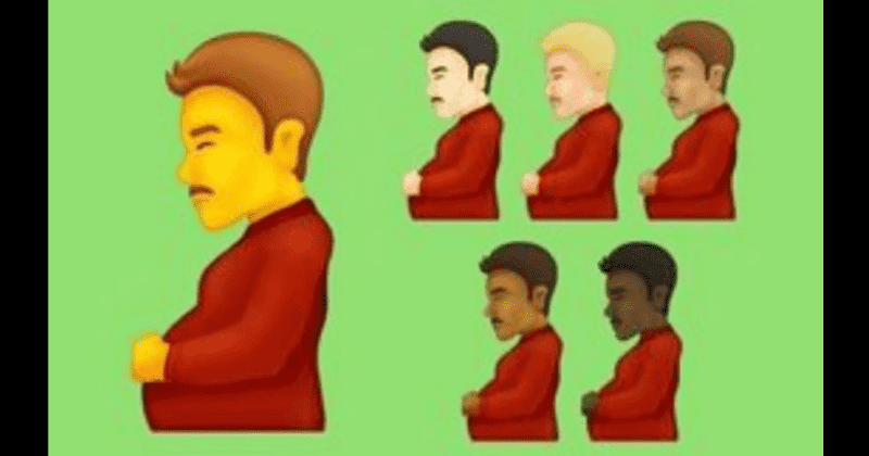 'Pregnant man' emojis mocked, Internet says looks like 'beer gut that is sore'
