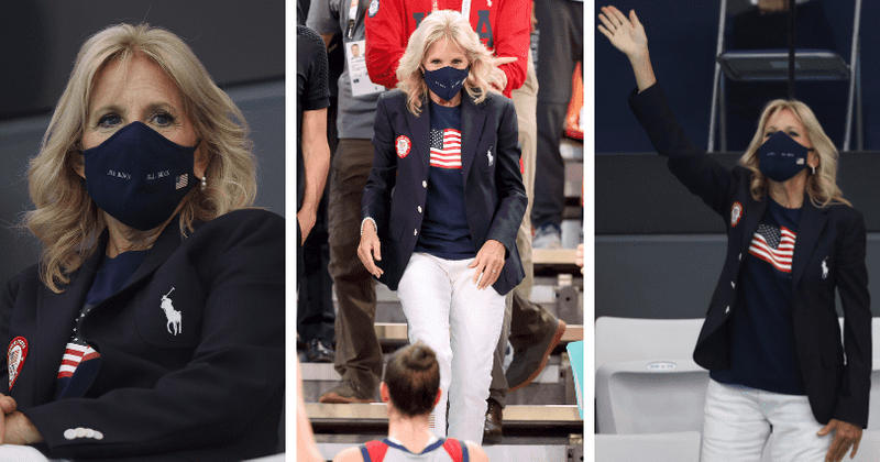 Jill Biden stunned by swim team chanting 'Dr Biden', flaunts Team USA uniform at Tokyo Olympics