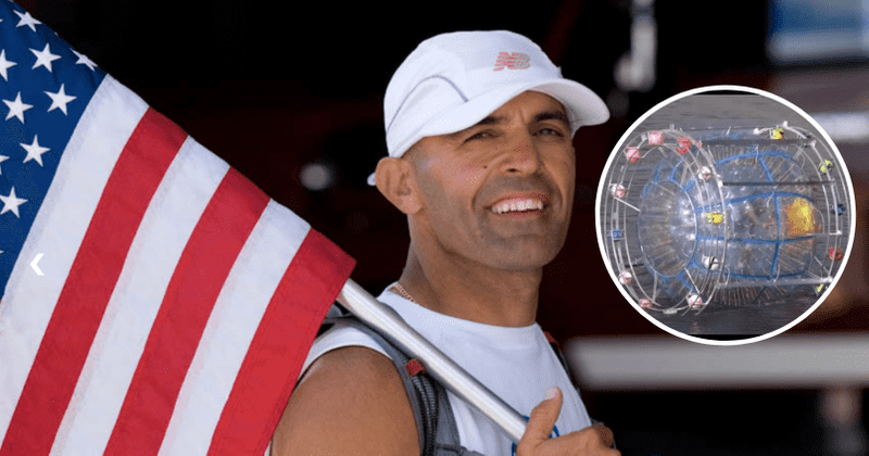 Reza Baluchi: Athlete's attempt to run on floating wheel from Florida to Bermuda ends badly