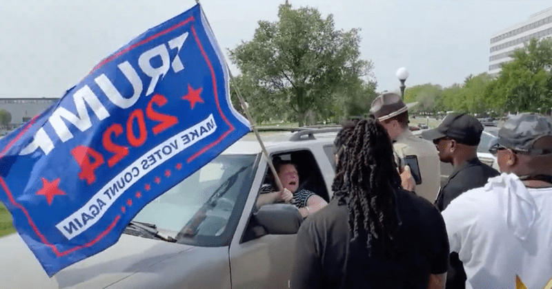 Who is Tammy Jeka? Woman driver waving Trump 2024 flag crashes Dem press meet in Minnesota
