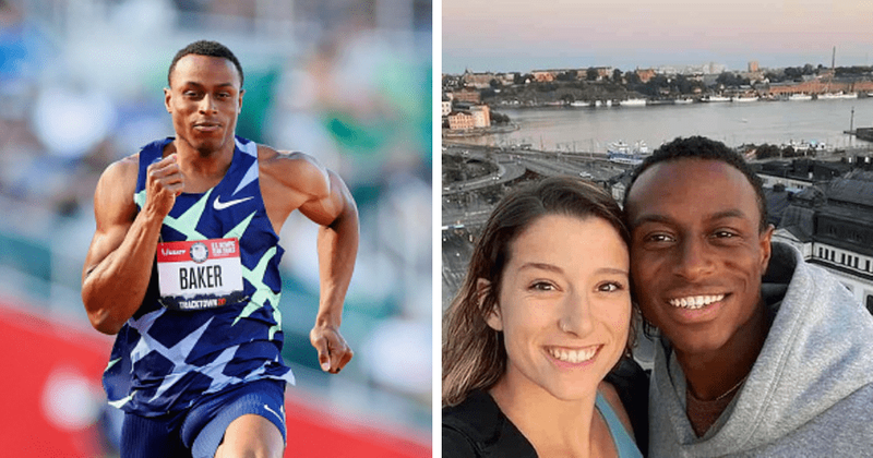 Who is Ronnie Baker's wife Mikaela Harrison? Sprinter celebrated 1st anniversary in March