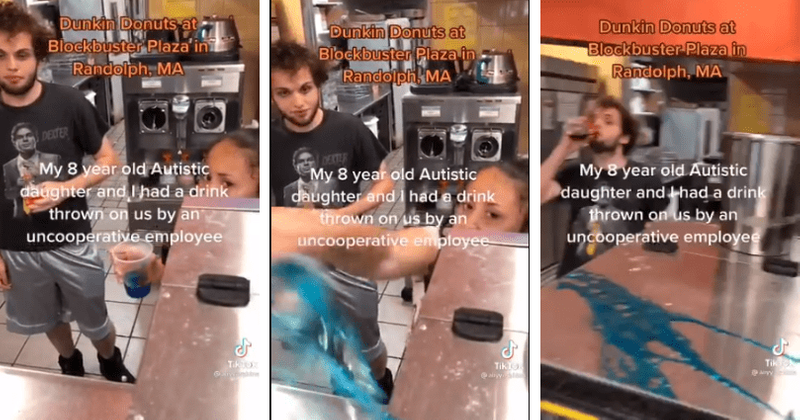 Dunkin' Donuts worker throws drink at autistic girl, 8, and her mother in viral TikTok