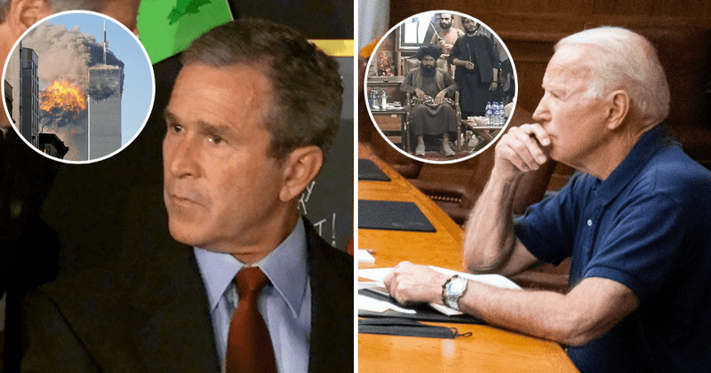 SQUARE ONE? 20 years on and 2,448 lost, Biden’s 'dazed' look likened to George W Bush's 9/11 stare