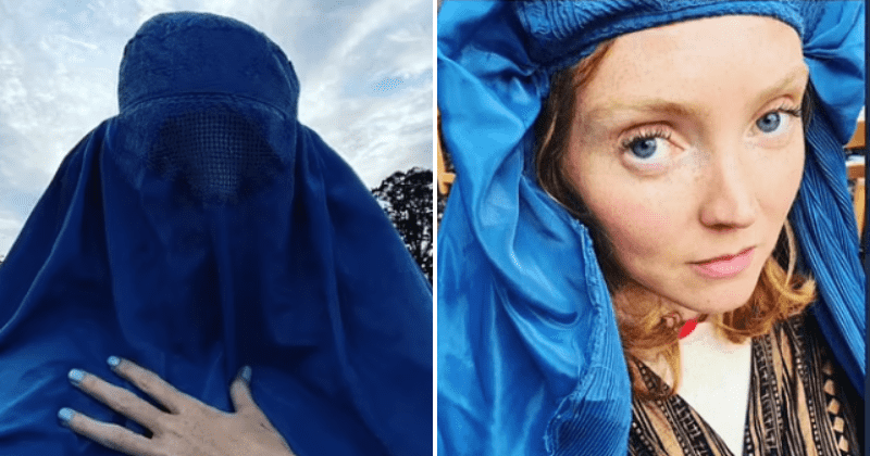 Model Lily Cole slammed for posing in Afghani burqa for her book in 'ill-timed' post