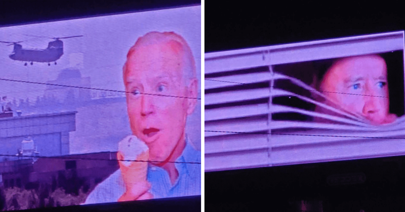 Billboard shows Biden licking ice cream amid Kabul fiasco: 'Better if Pelosi handed it to him'