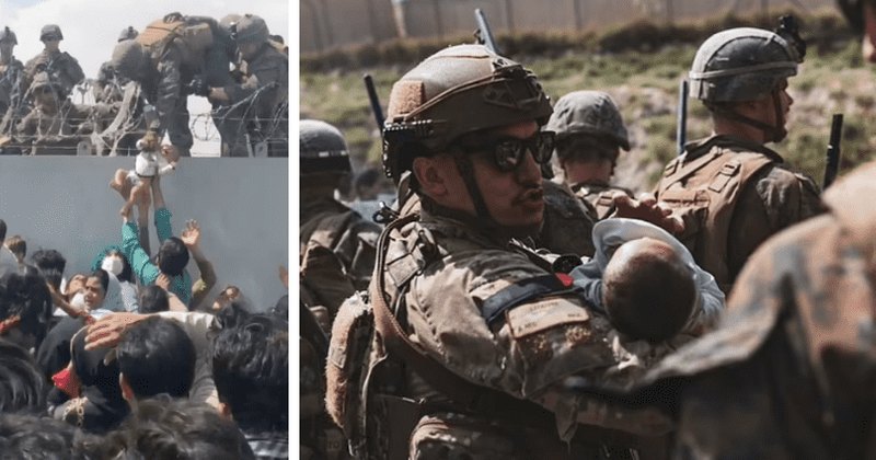 Baby passed to Marine over barbed wire in SHOCKING clip returned to Afghan parents