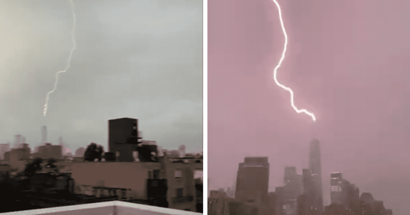Hurricane Henri: Lightning strikes One World Trade Center in viral videos