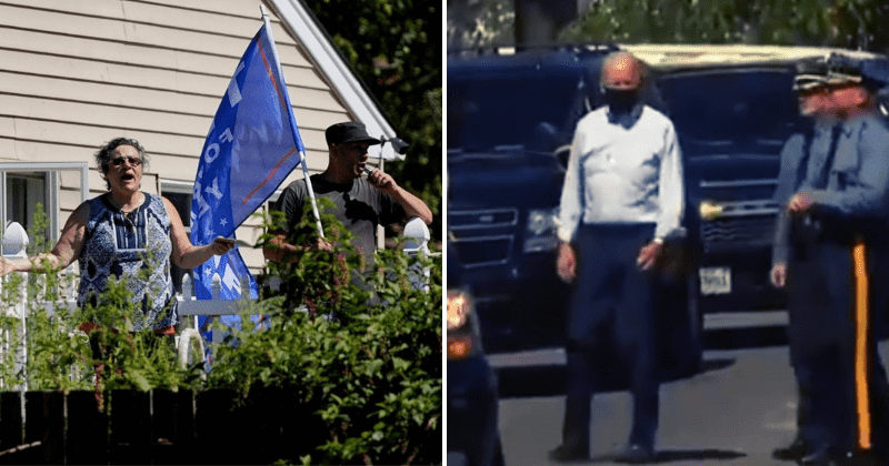 POTUS greeted with 'F**K Biden' signs by angry New York and New Jersey residents