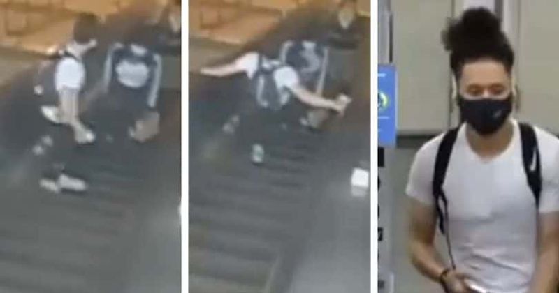 Shocking footage shows NYC man kick woman down Brooklyn subway escalator