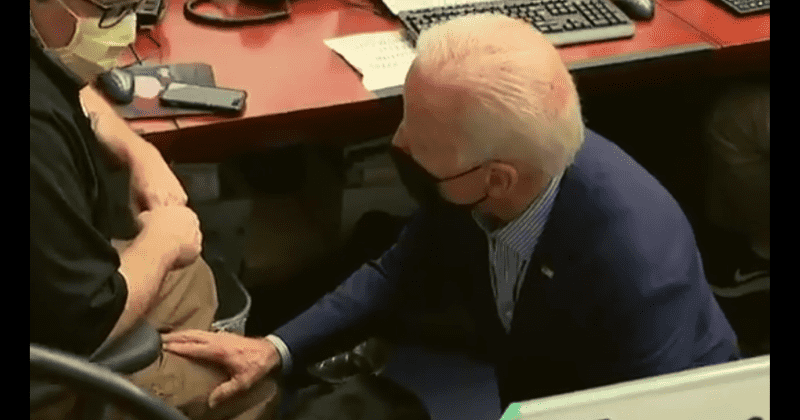 Joe Biden called 'creepy' for grabbing staffer's thigh while petting dog in video