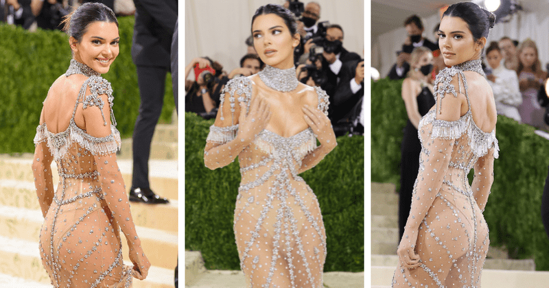 Kendall Jenner stuns in naked gown at Met Gala, fans say 'she saved Kar-Jenner clan'
