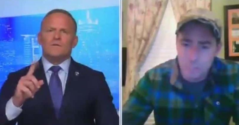 Newsmax host Grant Stinchfield angrily 'cuts off' army veteran for criticizing Trump
