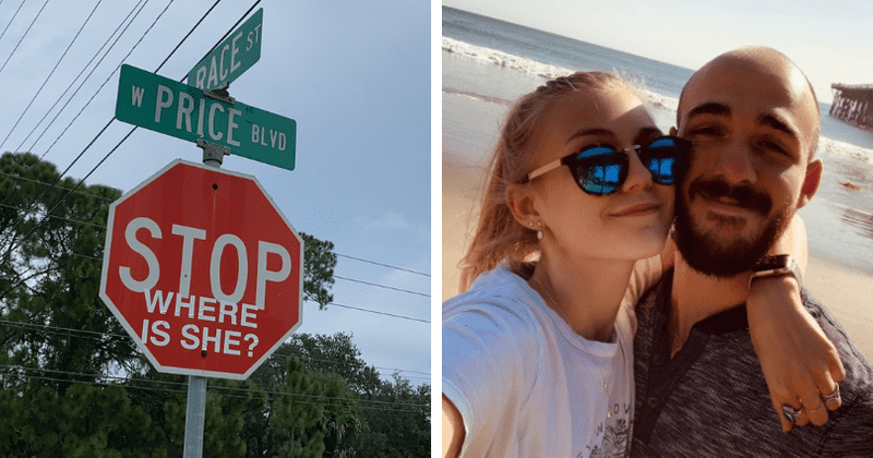 Search for Gabby Petito: Stop sign reading 'Where is She?' put near Brian Laundrie's home