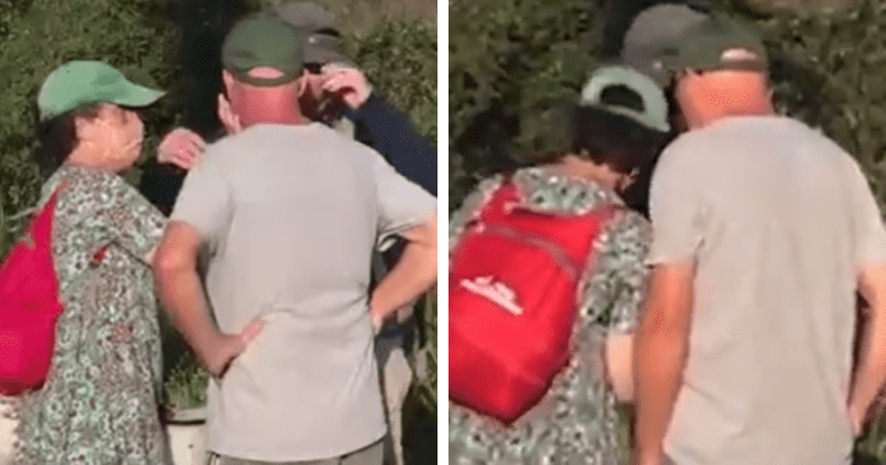 Brian Laundrie's mother wipes tear off husband Chris's face after son's belongings found