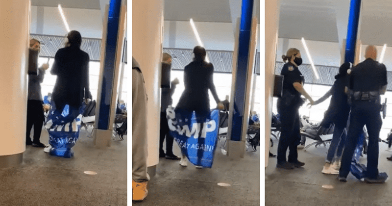 Trump supporter smacks woman's phone at Phoenix airport, gets arrested in viral video