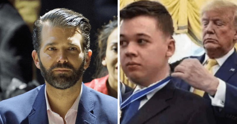 Trump Jr slammed for sharing pic of his father honoring Kyle Rittenhouse with medal