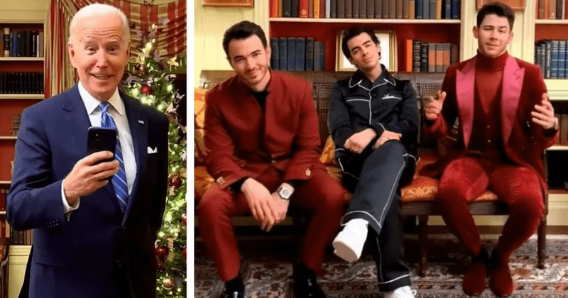 Biden trolled for cameo in Jonas Brothers' TikTok for vaccine boosters: 'Nightmare of cringe'