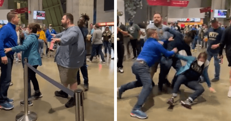 Video captures brawl between Panthers and Spartans fans that left woman severely injured