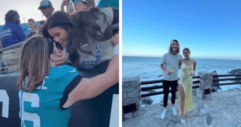 #DUUUVAL trends after Internet gushes over Jaguars' Trevor Lawrence kissing wife Marissa