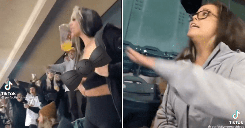 Viral video shows BRAWL break out after woman flashes her breasts at Supercross event