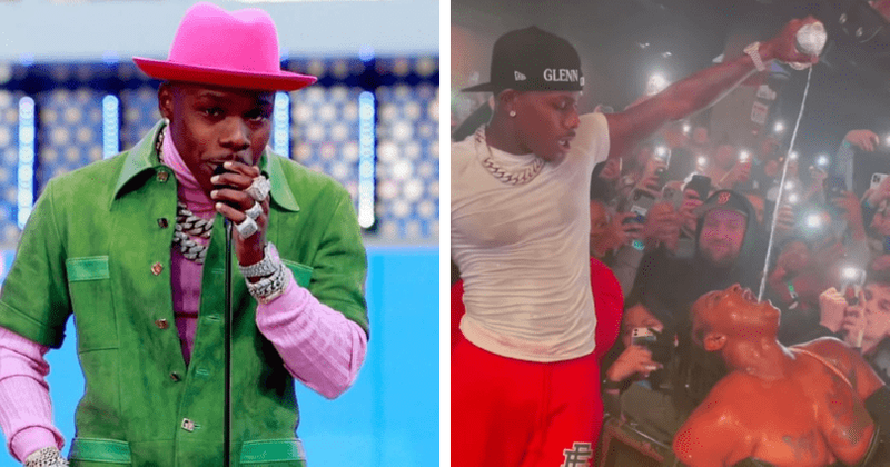 DaBaby pours water down 'thirsty' woman's throat at Boston concert, WILD video goes viral