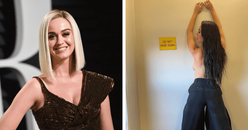 Katy Perry flashes sideboob as she goes topless in BTS pics from Las Vegas show