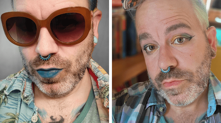 Nick Popadich: Male teacher who was bullied online for wearing makeup gets support from community