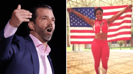 Donald Trump Jr mocks Gwen Berry for posing with US flag in old photo: 'Totally not an act!'