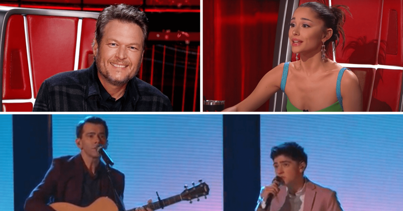 the voice blake shelton lauds ariana grande for jim sasha s incredible top 13 act meaww