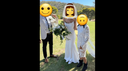 Bride's stepmother slammed for wearing white LACE DRESS and black booties to wedding