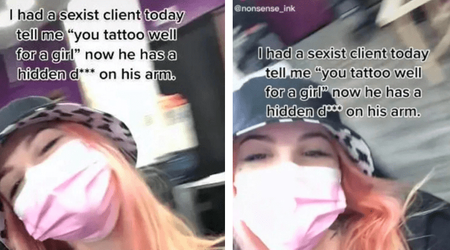 TikToker tattoo artist takes revenge on client with 'hidden d**k on his arm' after sexist comment