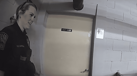 'This is going to be fun': Video shows cop SMILING and LAUGHING at 70-yr-old bipolar woman during episode