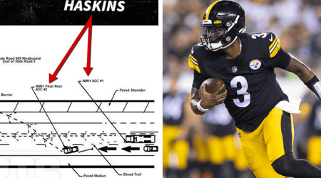 Dwayne Haskins death: Crash diagram shows Steelers QB was struck by TWO vehicles on highway